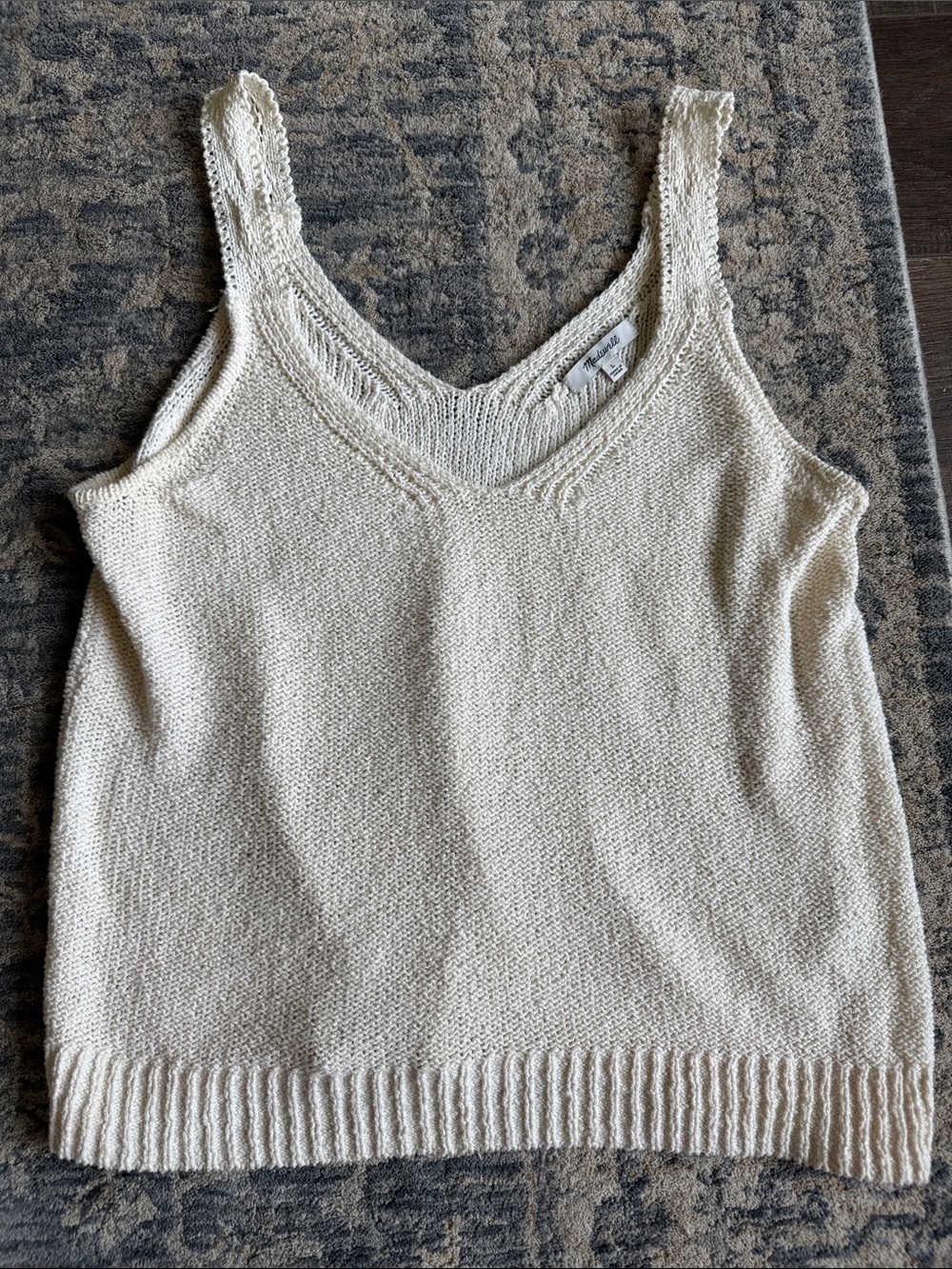 Madewell Cream Knit V-Neck Tank